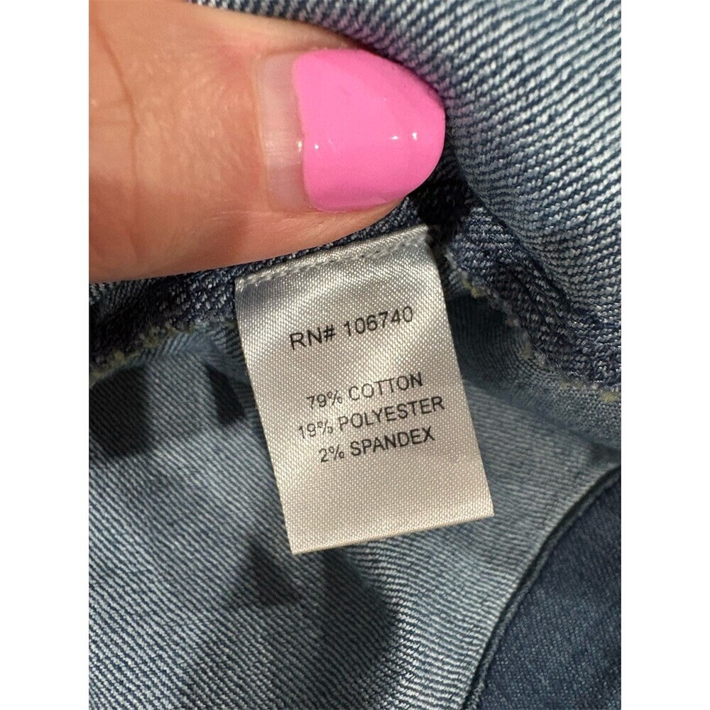 NorthStyle Denim Jacket Womens Size L Blue Lightweight Button Front - Picture 13 of 14